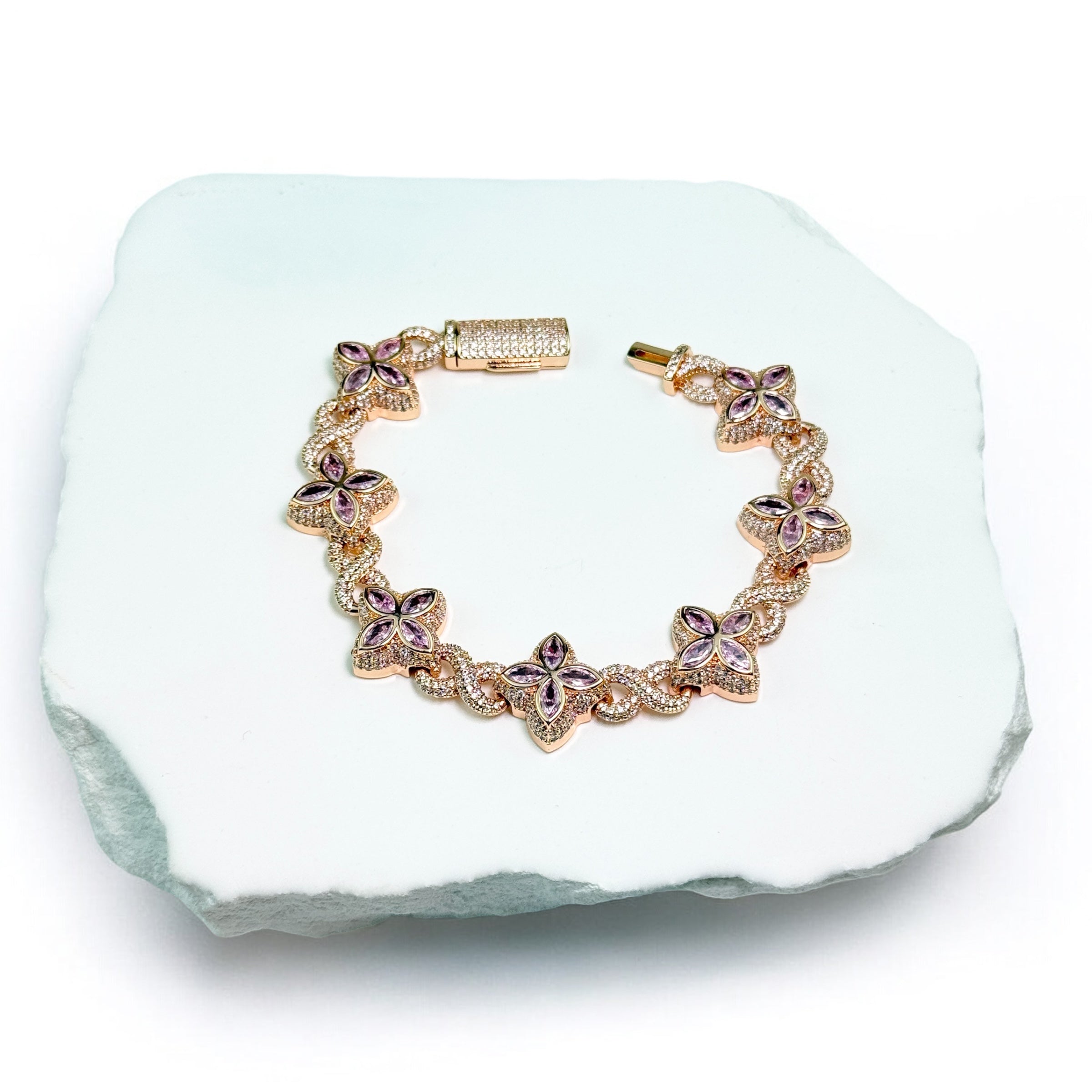 INFINITY FIORI DIAMOND BRACELET - ROSE GOLD/PINK