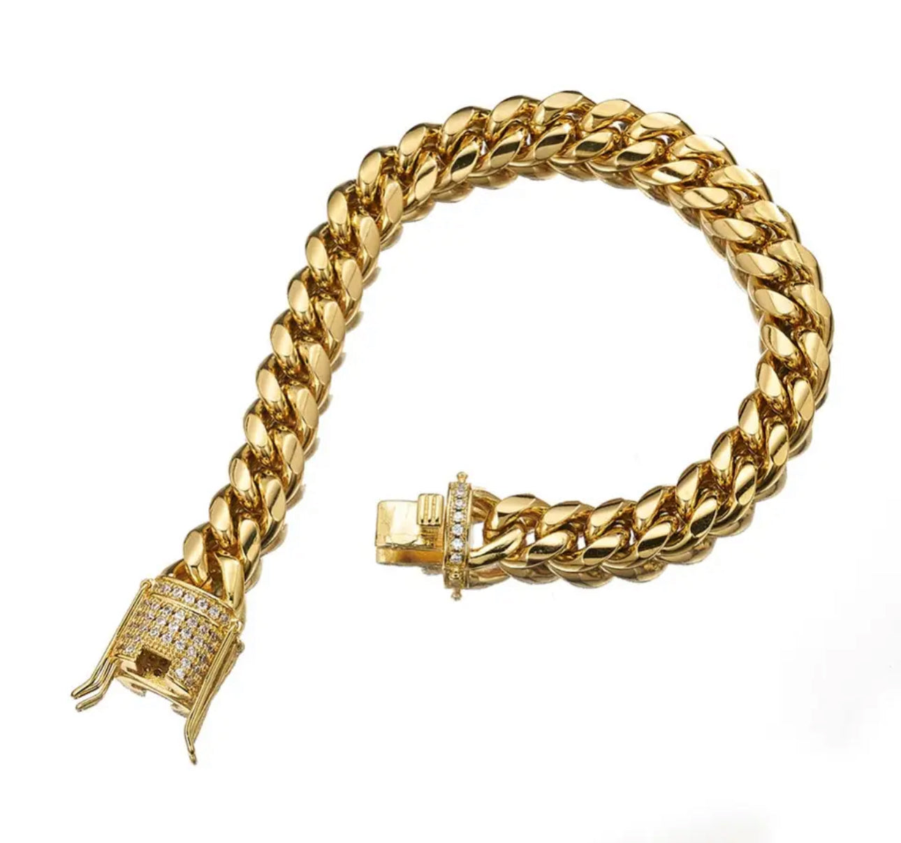 CUBAN ARMBÅND LUKSUS - GULL (10MM)