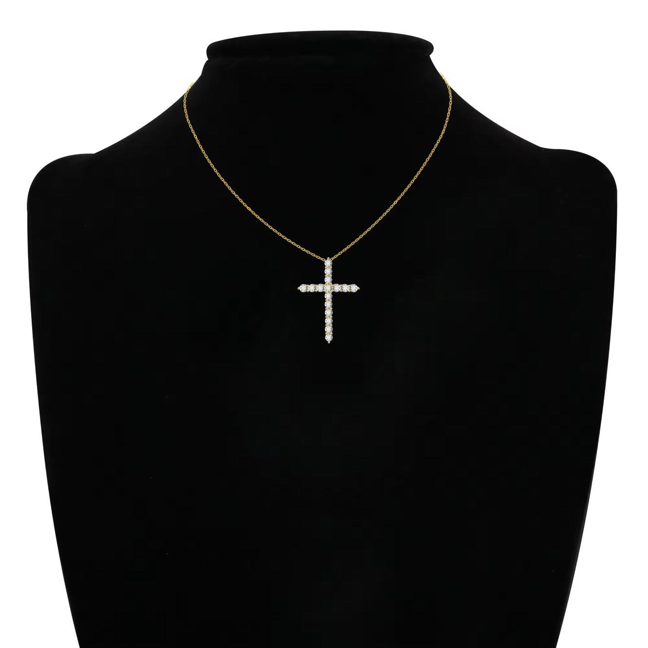 BARI DIAMOND CROSS NECKLACE MOISSANITE S925 - GOLD