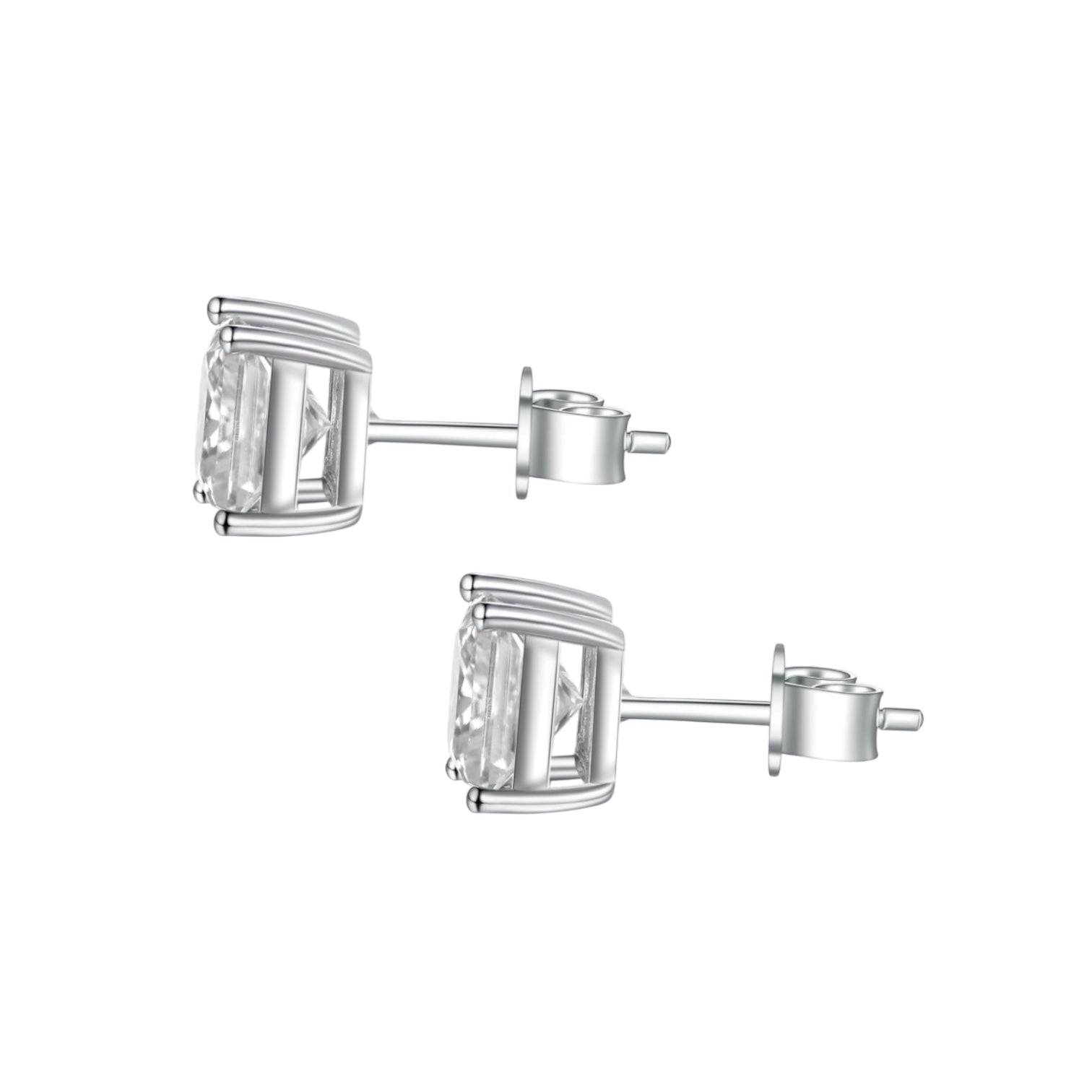 EARRINGS DIAMOND SQ MOISSANITE S925 - SILVER
