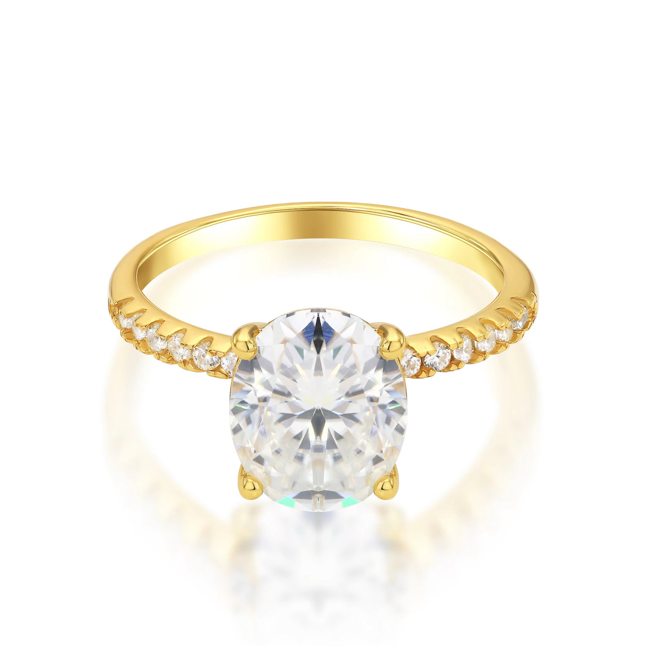 DIAMOND RING OVAL MOISSANITE S925 - GOLD