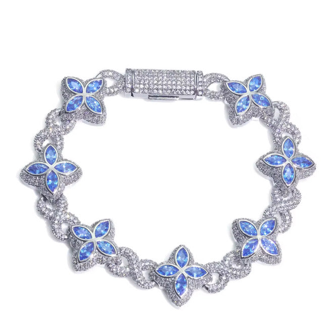 INFINITY FIORI DIAMANT ARMBÅND - SØLV/BLÅ