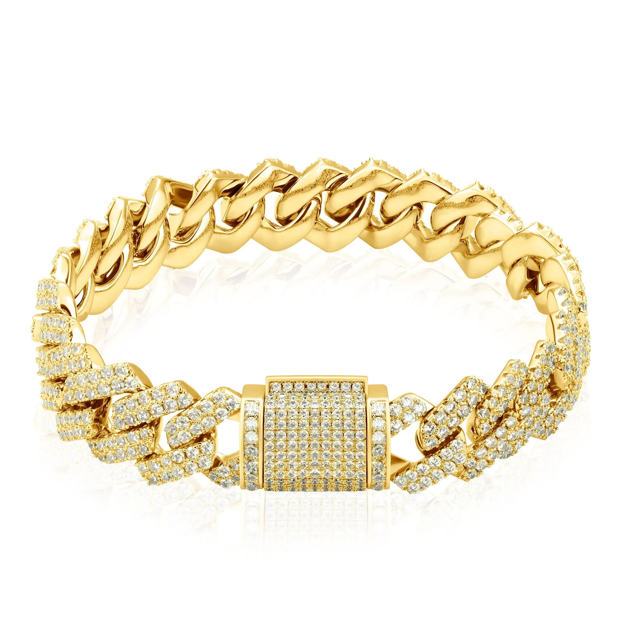 CUBAN ICE LUKSUS ARMBÅND - GULL (14MM)
