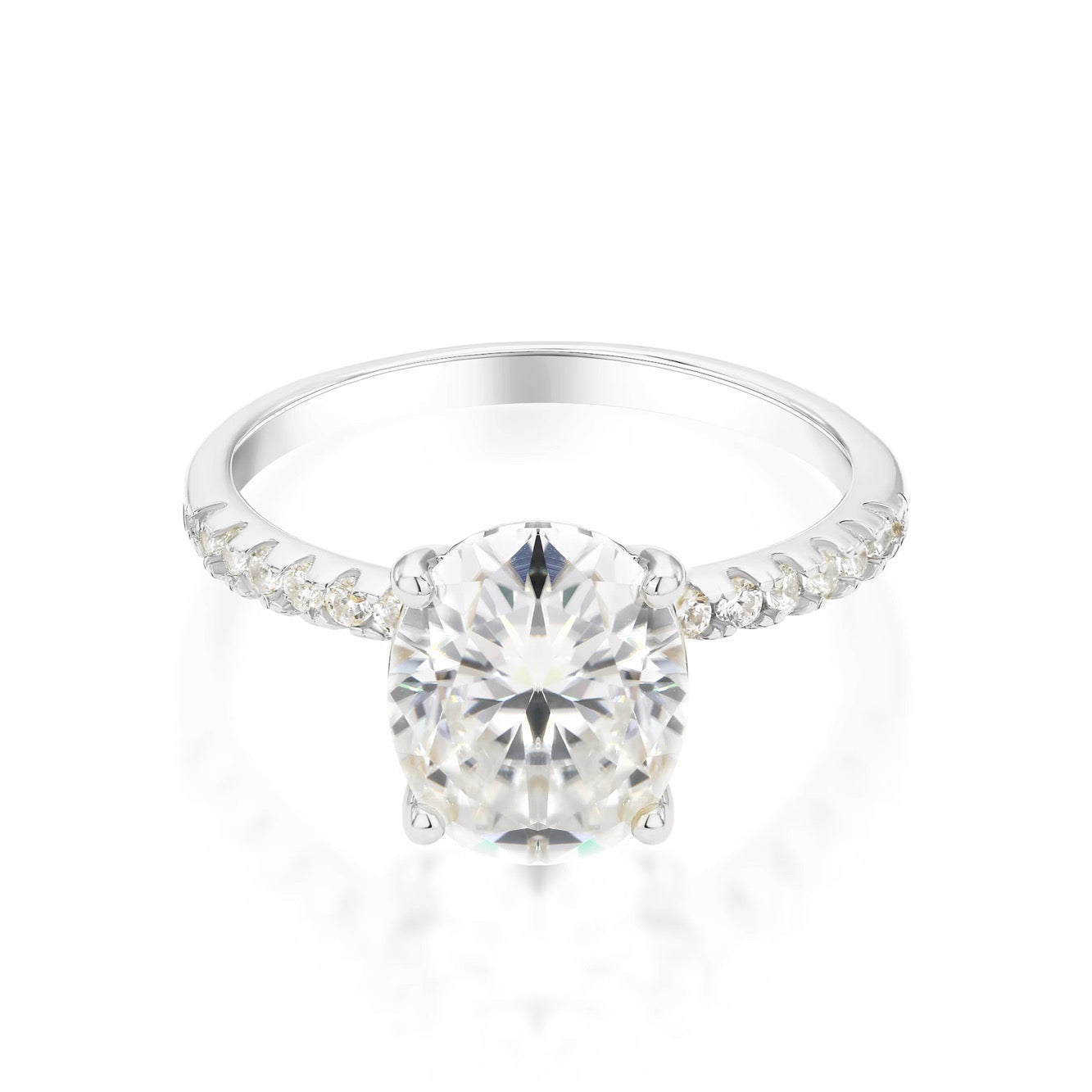 DIAMOND RING OVAL MOISSANITE S925 - SILVER
