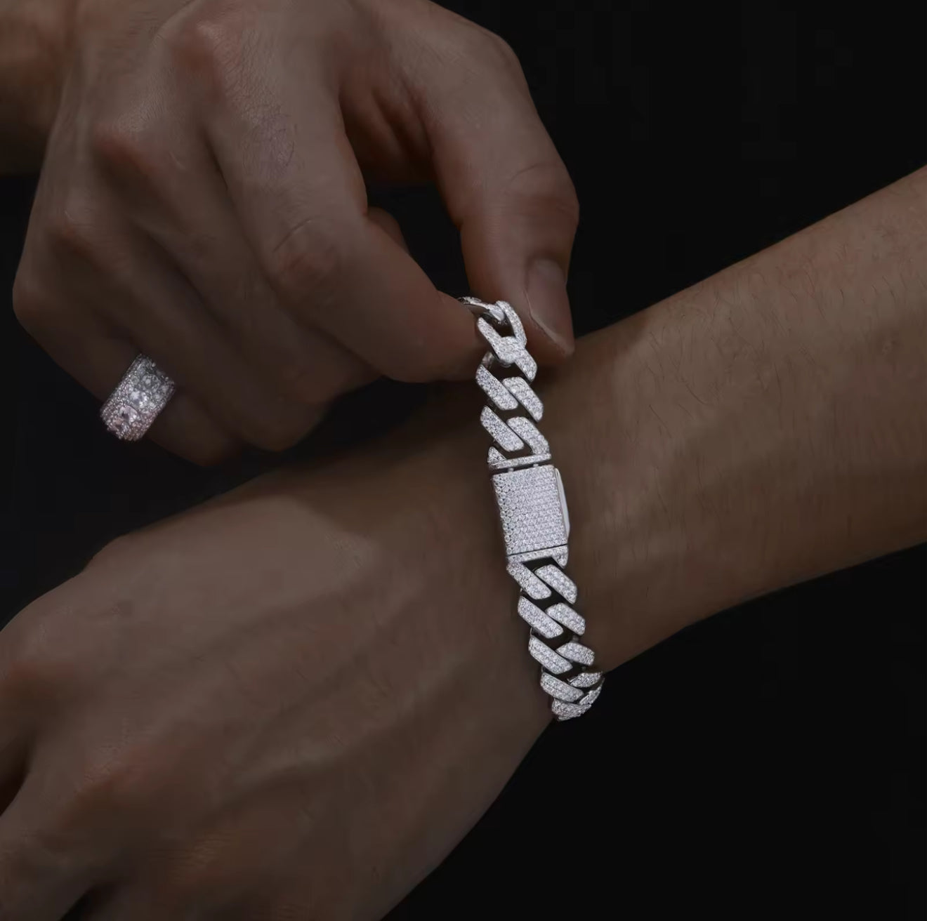 CUBAN ICE ARMBÅND MOISSANITE S925 - SØLV
