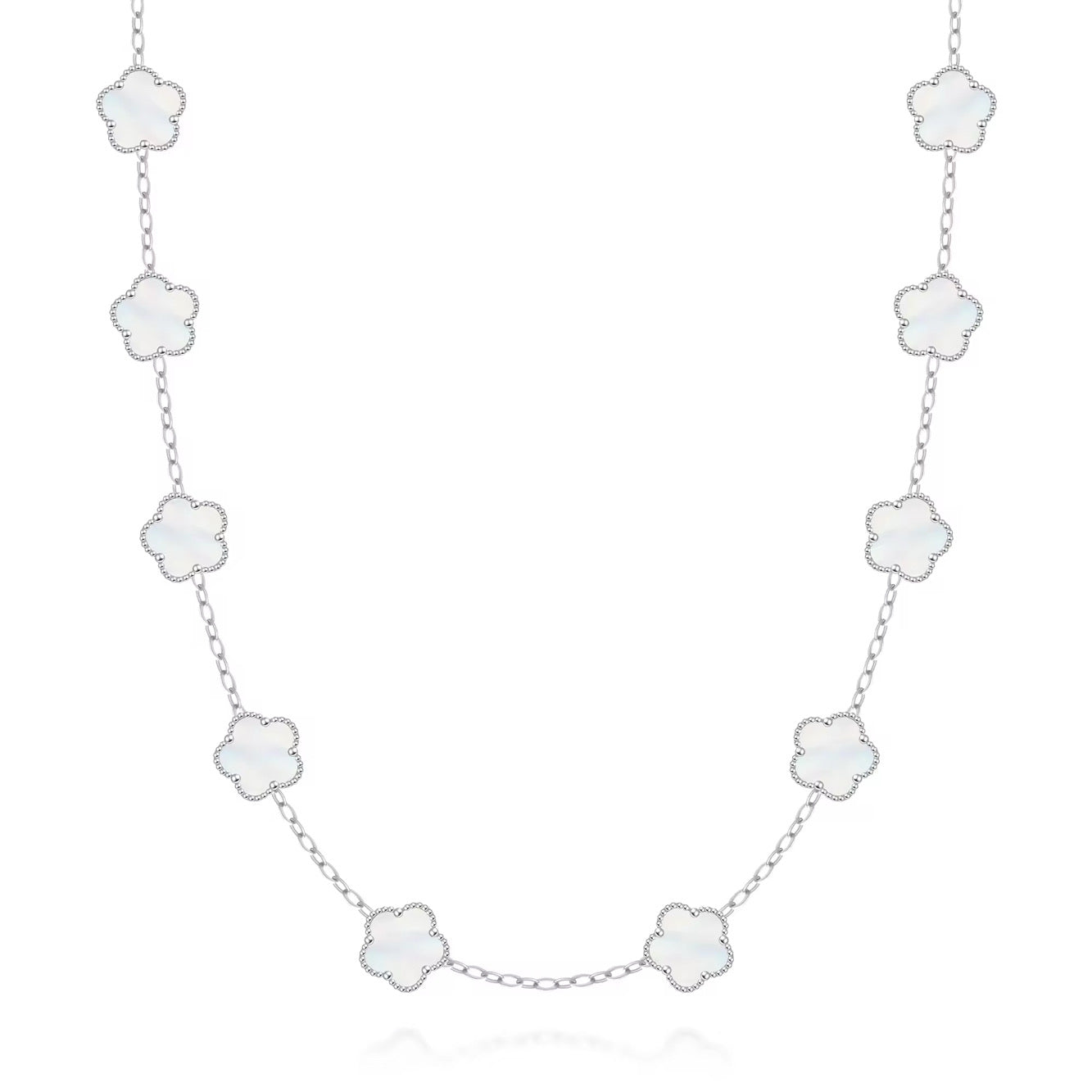 FIORI NECKLACE V2 - SILVER/WHITE