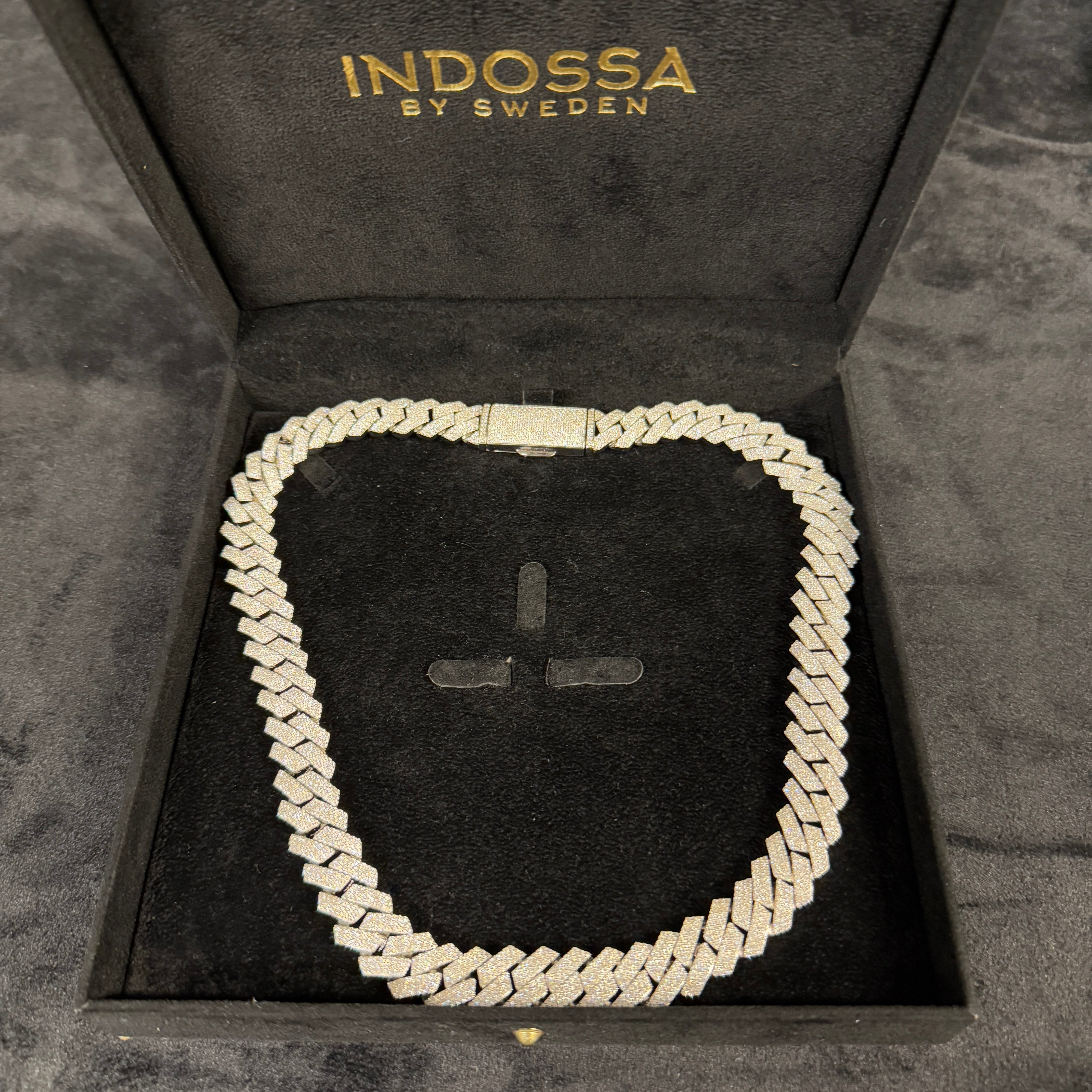 CUBAN ICE NECKLACE MOISSANITE S925 - SILVER