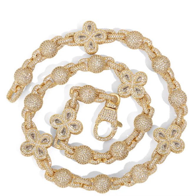 FIORI GLOBE DIAMANT HALSKJEDE - GULL
