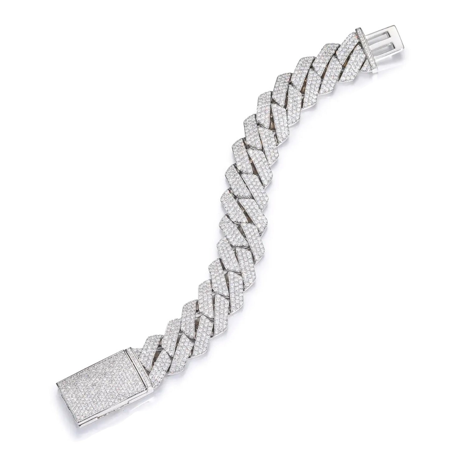 CUBAN ICE ARMBÅND MOISSANITE S925 - SØLV