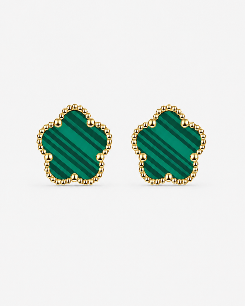 EARRINGS FIORI - GOLD/GREEN