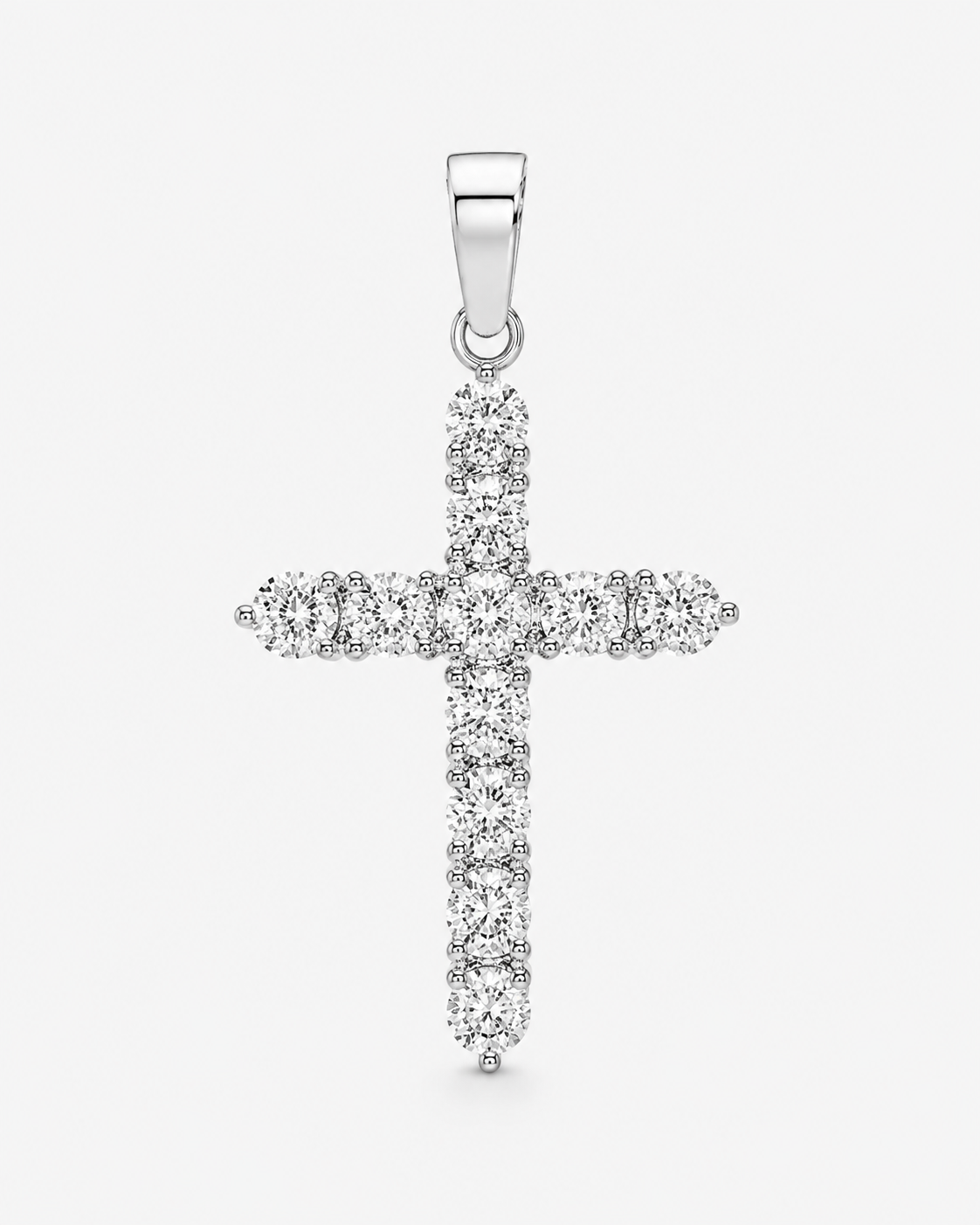 PENDANT DIAMOND CROSS - SILVER