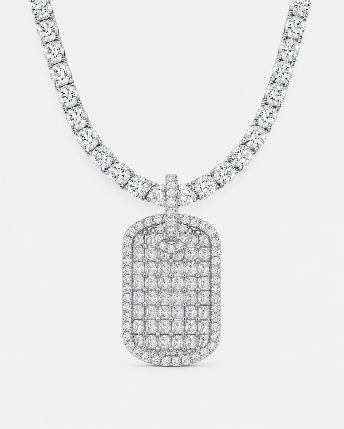 DIAMOND TRAY PENDANT - SILVER