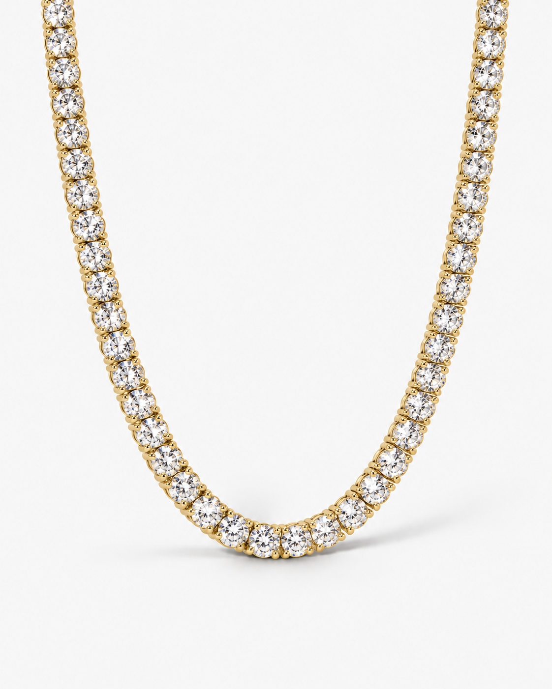 TENNIS NECKLACE MOISSANITE S925 - GOLD (Made to Order)
