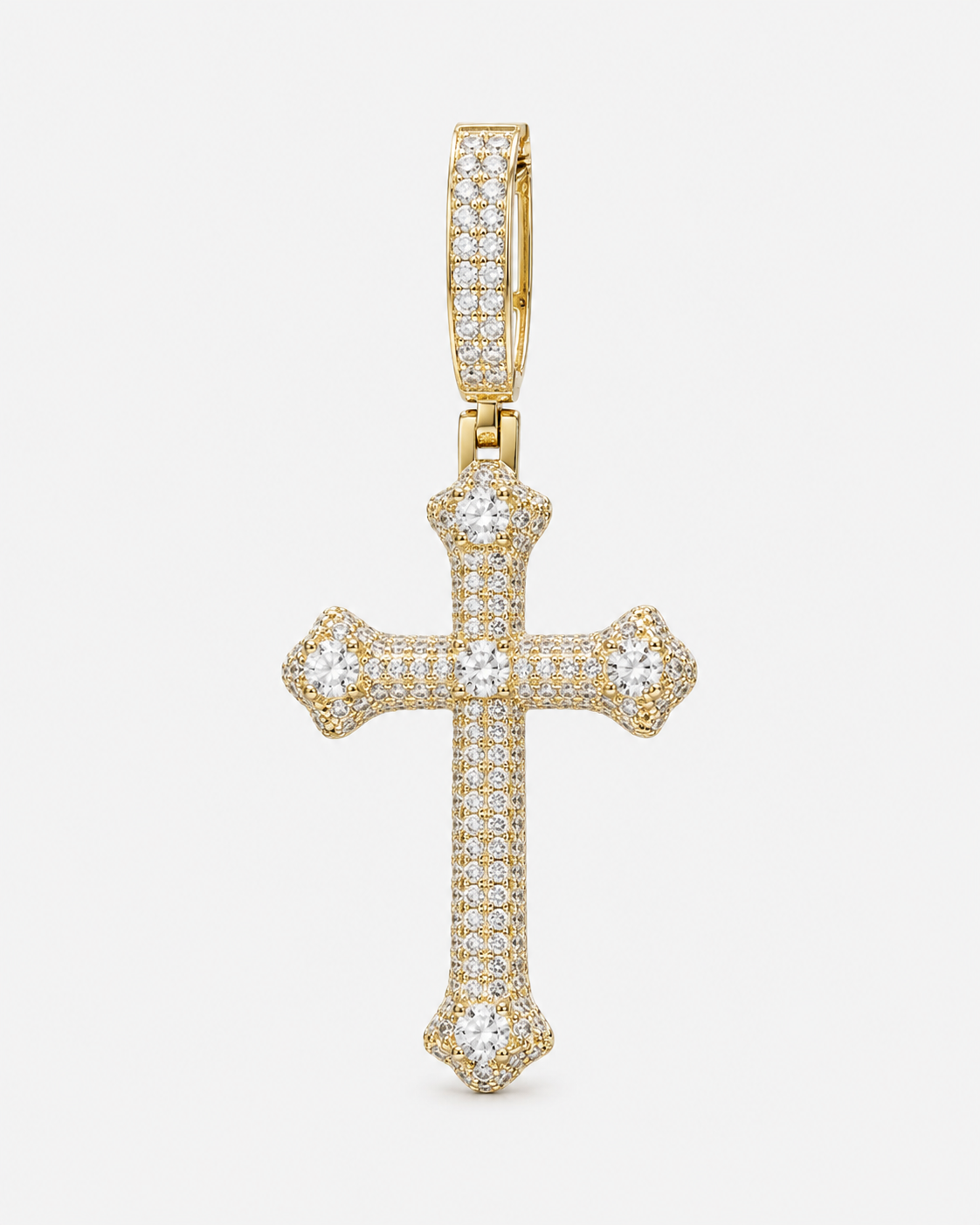 PENDANT DIAMOND CROSS MOISSANITE S925 - GOLD