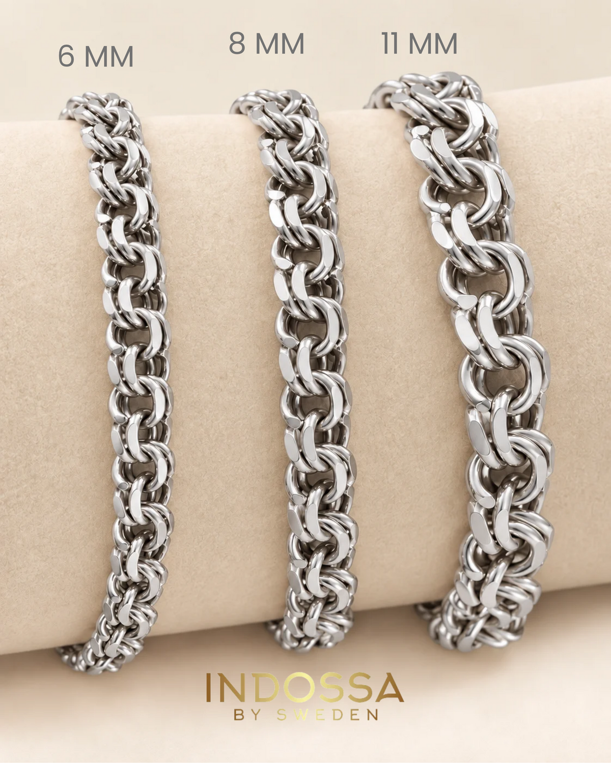 BISMARCK LYX ARMBAND - SILVER (8MM)