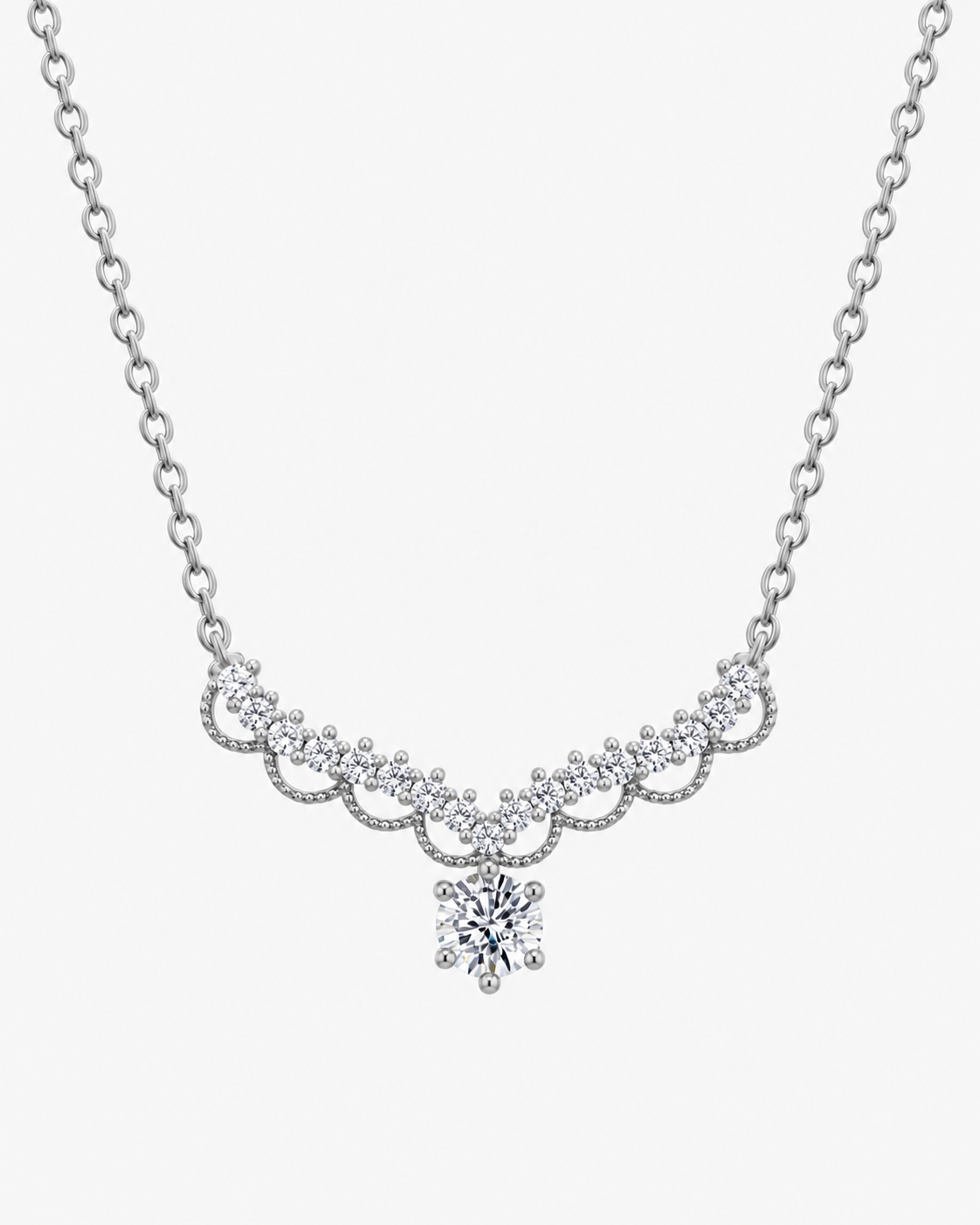 QUEEN NECKLACE MOISSANITE S925 - SILVER
