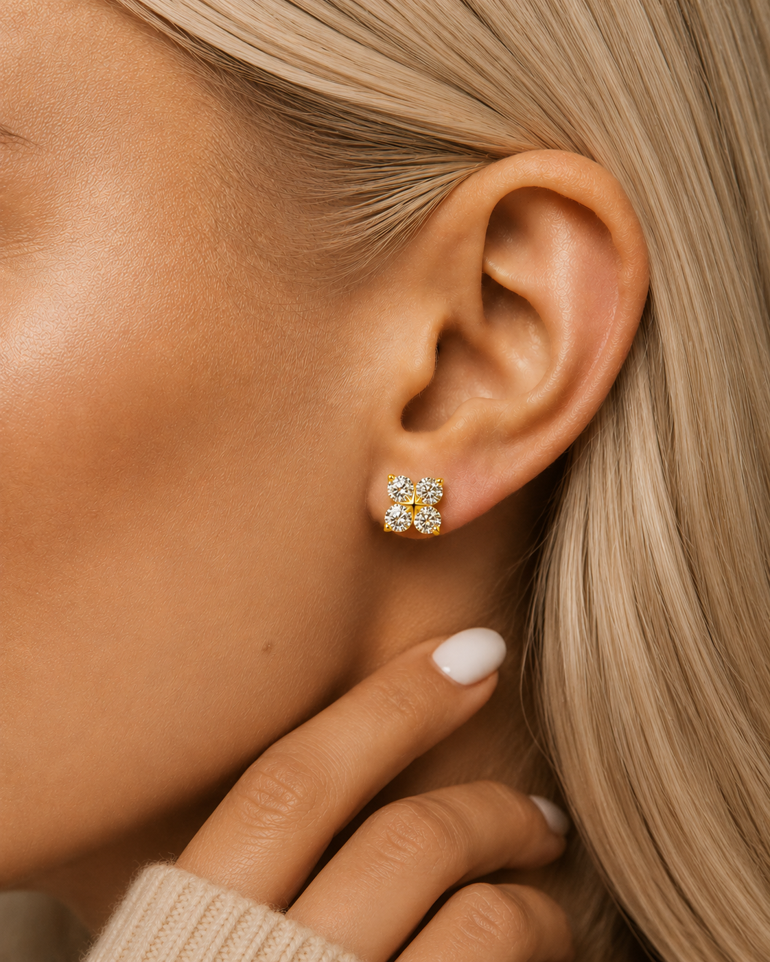 EARRINGS PALMARIA MOISSANITE S925 - GOLD