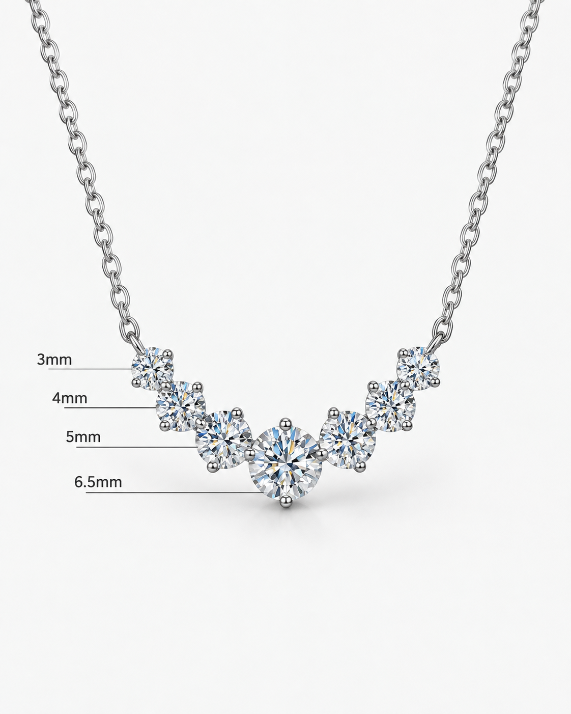 DIAMOND NECKLACE MOISSANITE S925 - WHITE GOLD