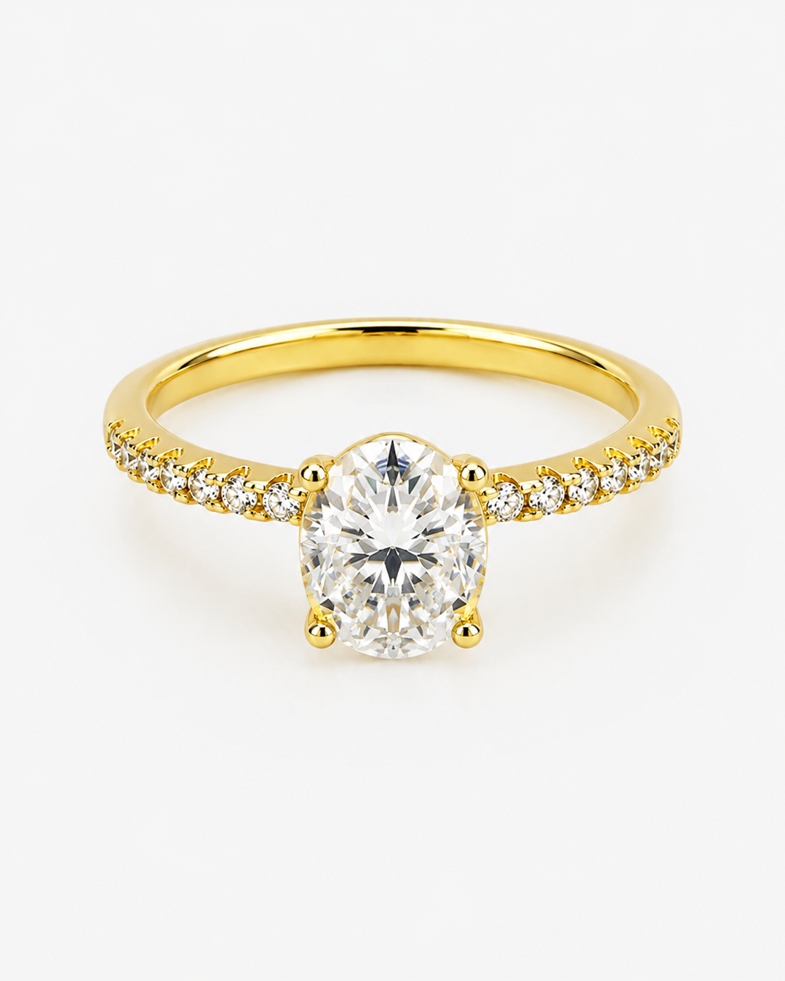 DIAMOND RING OVAL MOISSANITE S925 - GOLD