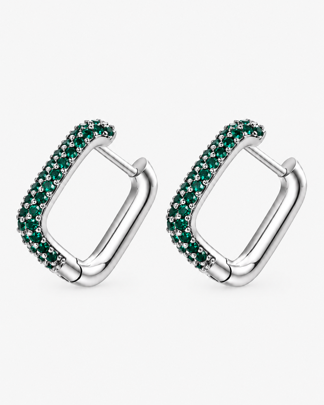 EARRINGS ALESSANDRA - SILVER/GREEN