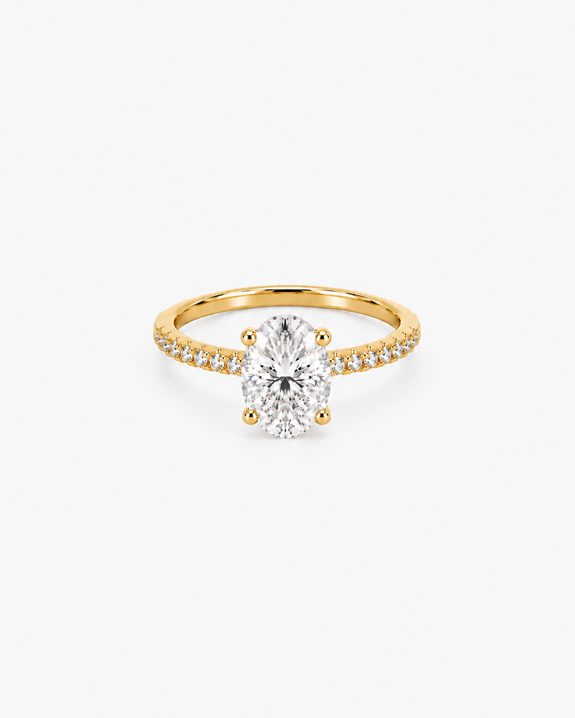DIAMOND RING OVAL MOISSANITE S925 - GOLD