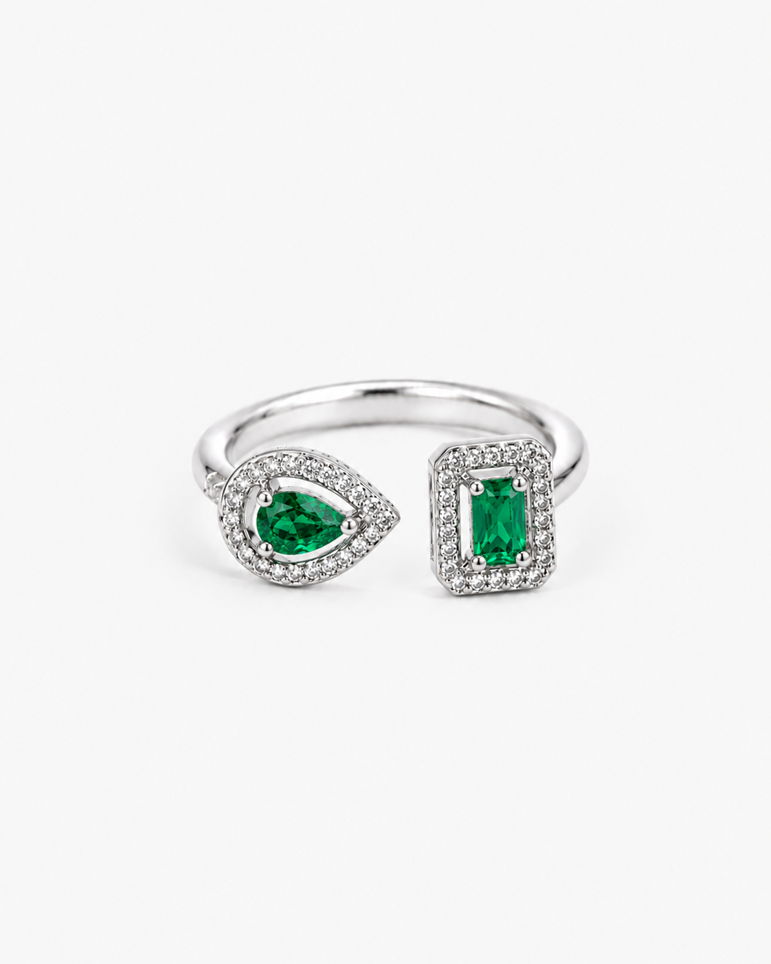 DIAMOND RING - SILVER/GREEN