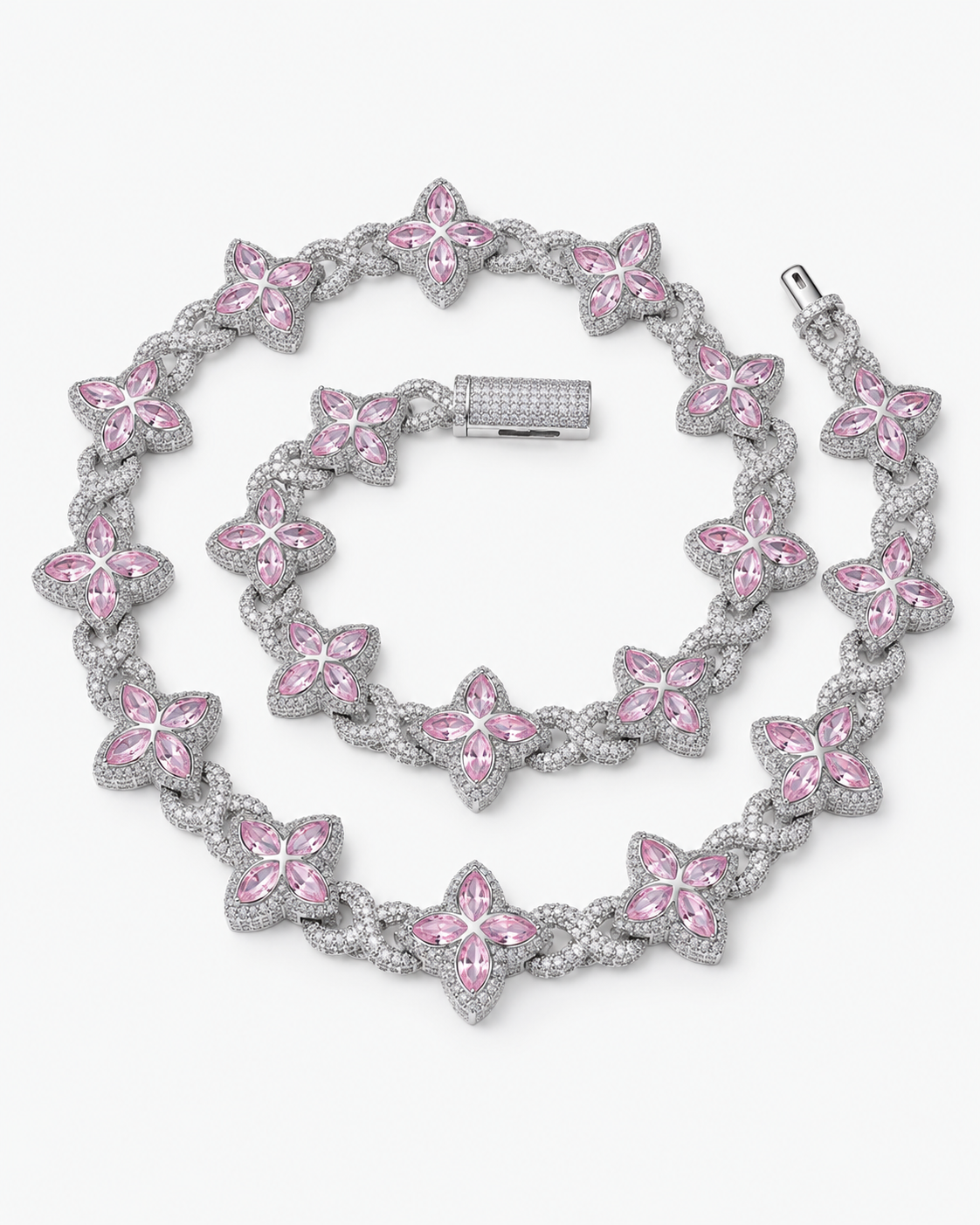 INFINITY FIORI DIAMOND NECKLACE - SILVER/PINK