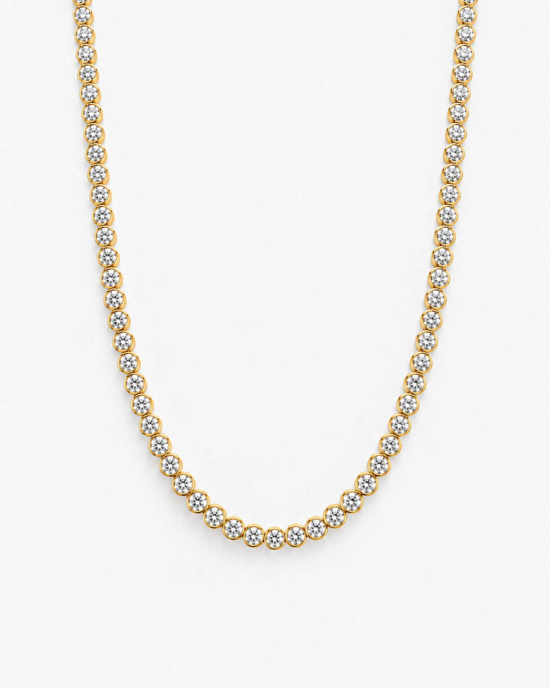 TENNIS PERLA NECKLACE MOISSANITE S925 - GOLD (Made to Order)