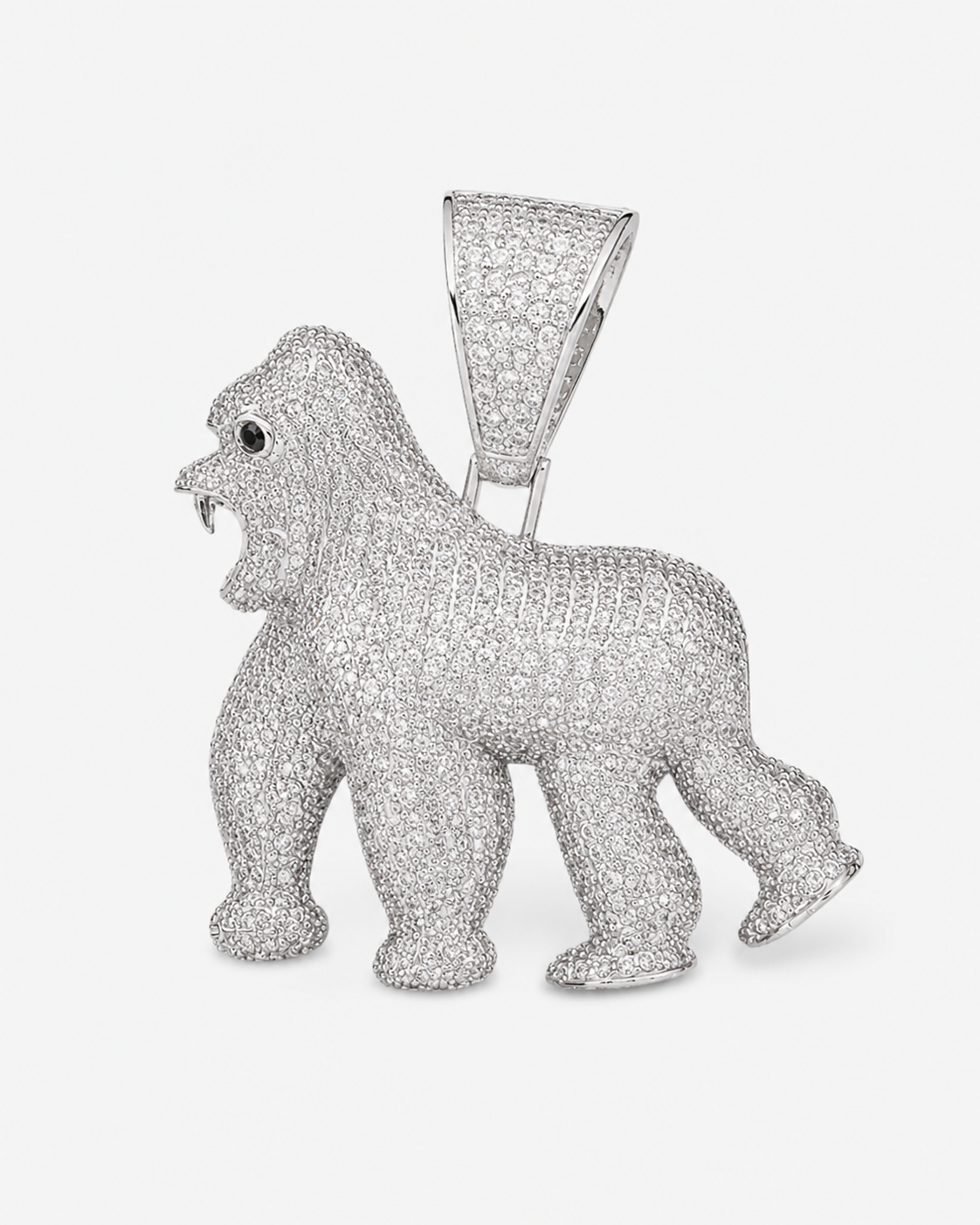 DIAMOND APE PENDANT - SILVER