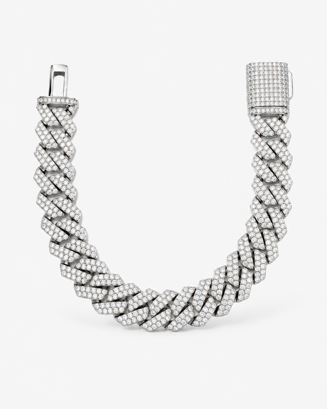 CUBAN ICE BRACELET MOISSANITE S925 - SILVER (Made to Order)