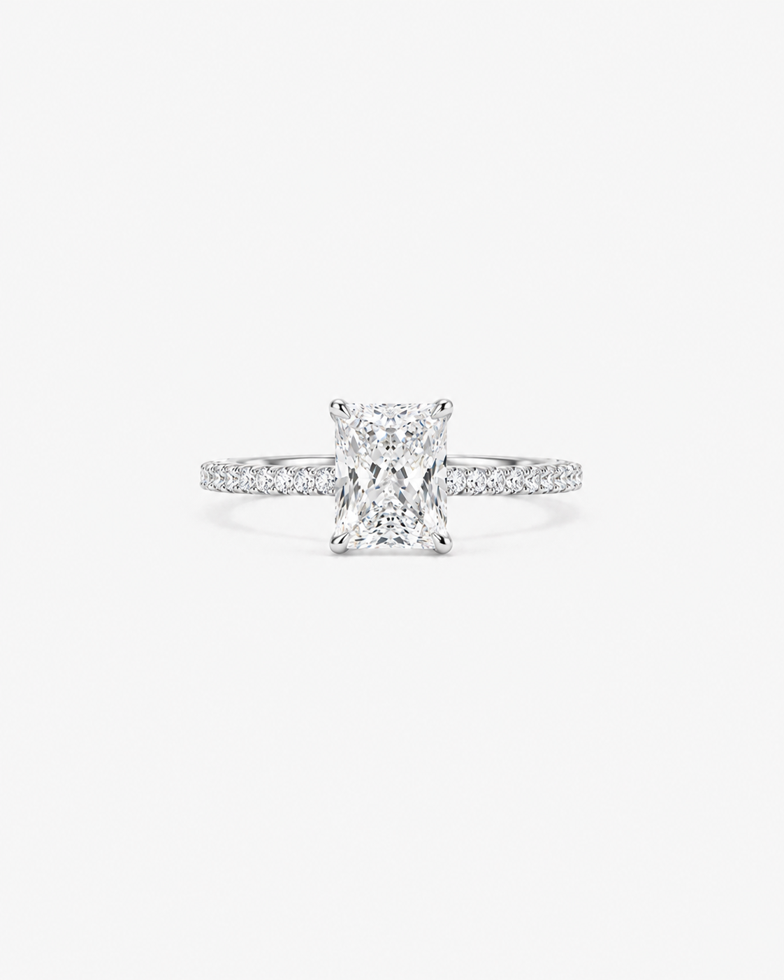 DIAMOND RING RADIANT MOISSANITE S925 - SILVER