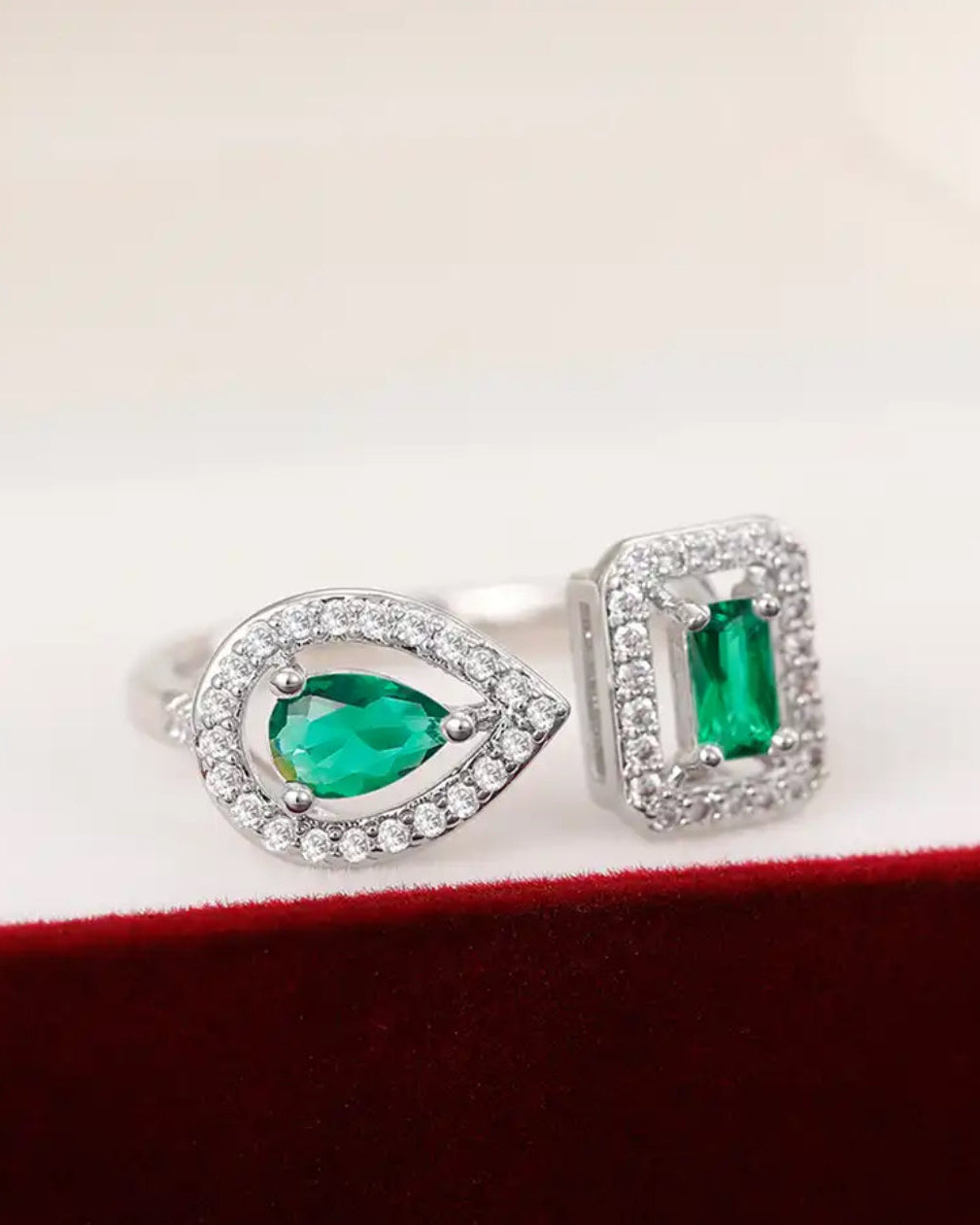 DIAMOND RING - SILVER/GREEN