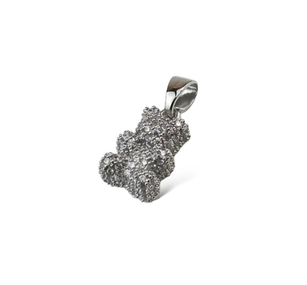 DIAMOND GUMMY BEAR PENDANT - SILVER