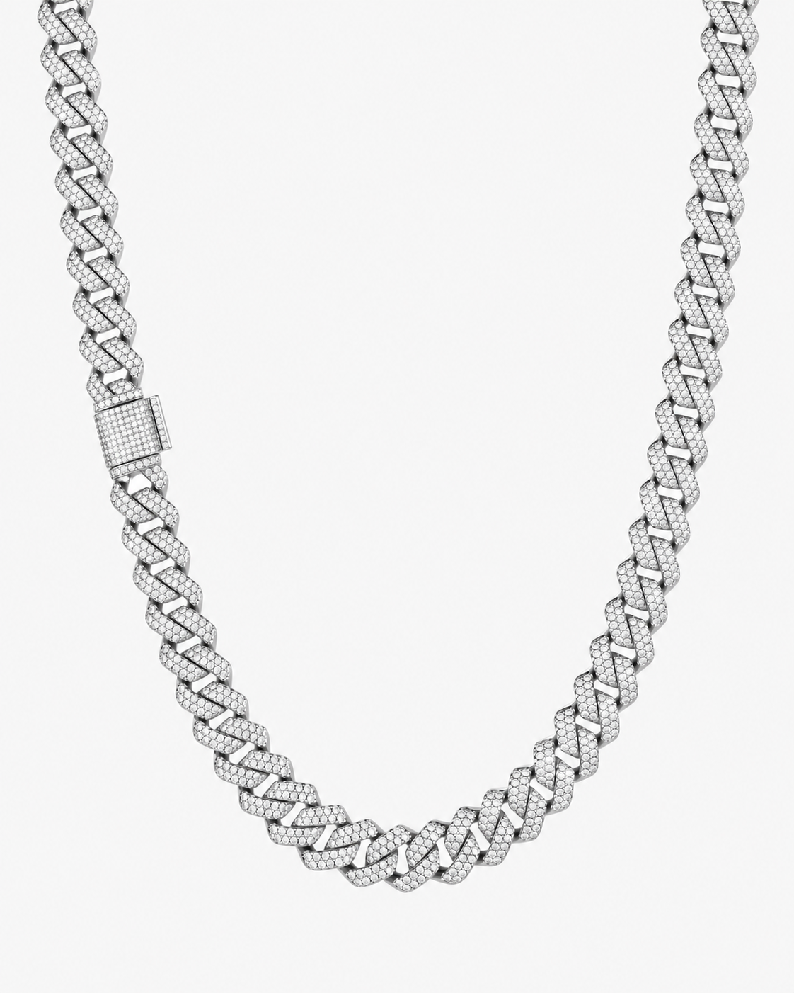 CUBAN ICE LUXURY NECKLACE - SILVER (10MM)