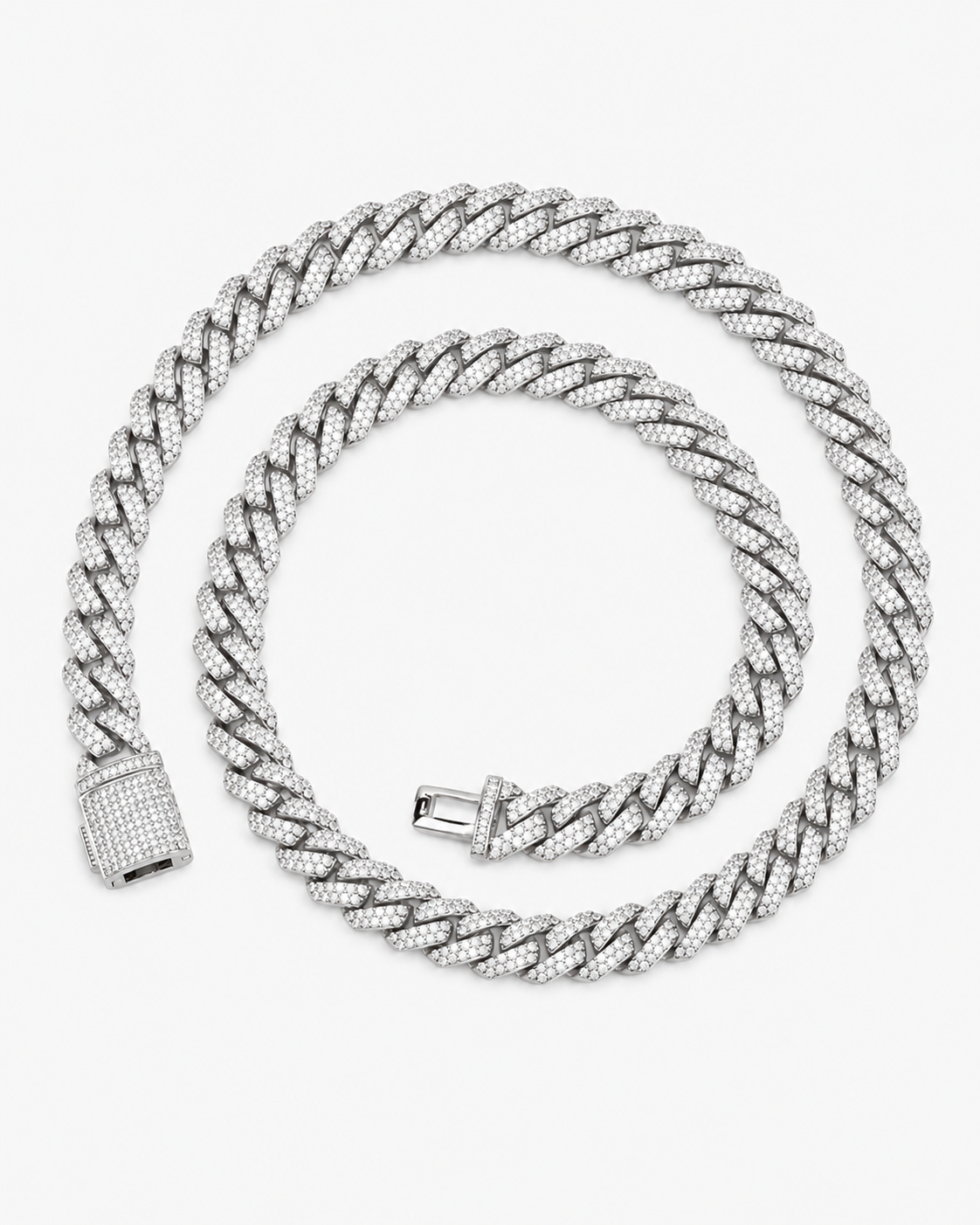 CUBAN ICE LUXURY NECKLACE - SILVER (10MM)