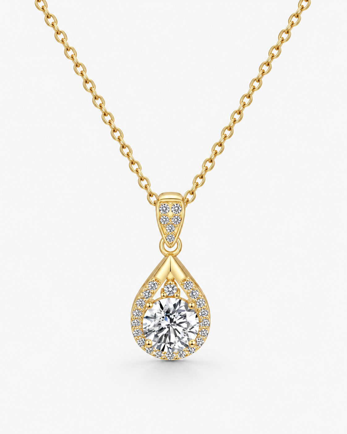 DROP DIAMOND NECKLACE MOISSANITE S925 - GOLD