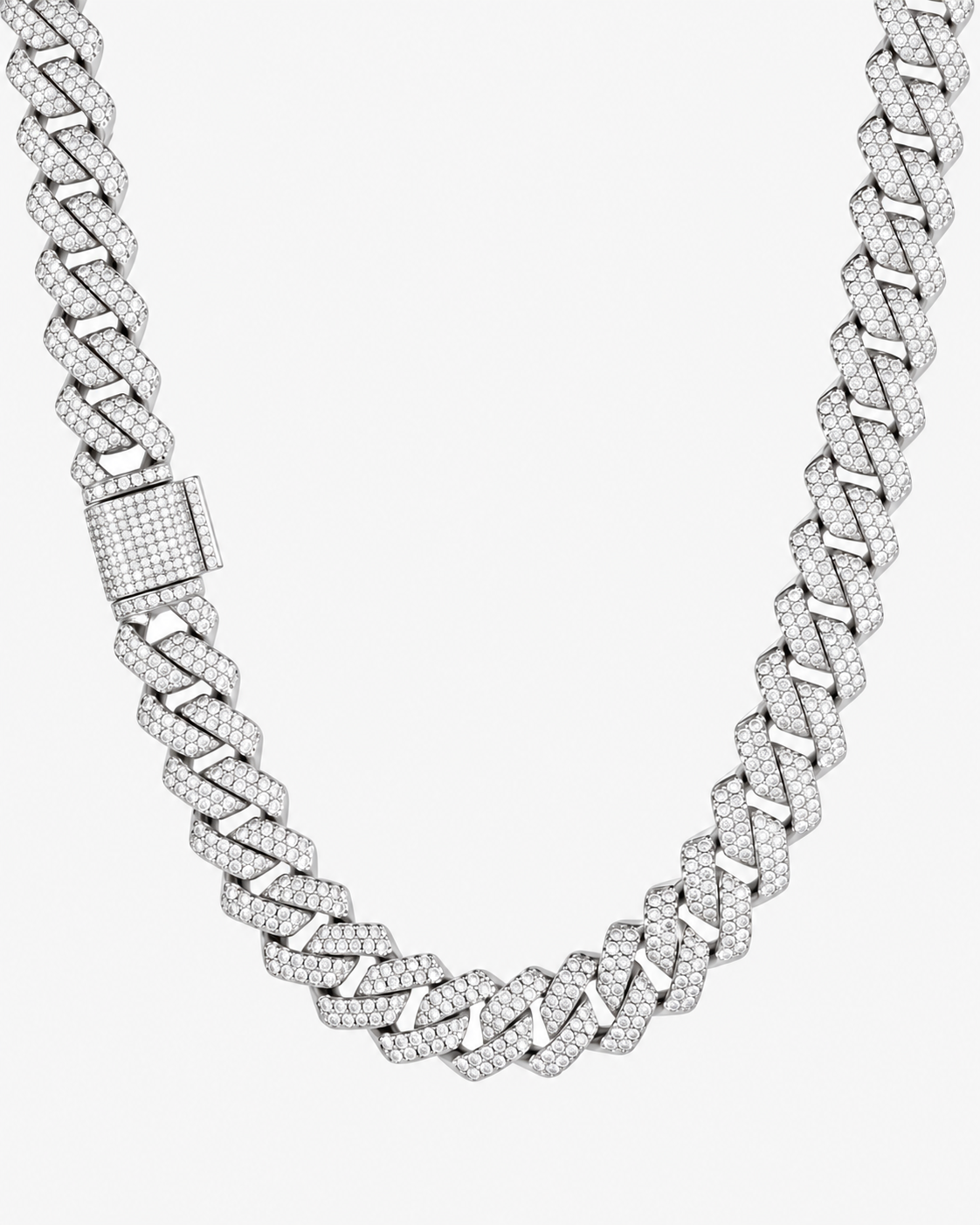 CUBAN ICE LUXURY NECKLACE - SILVER (14MM)
