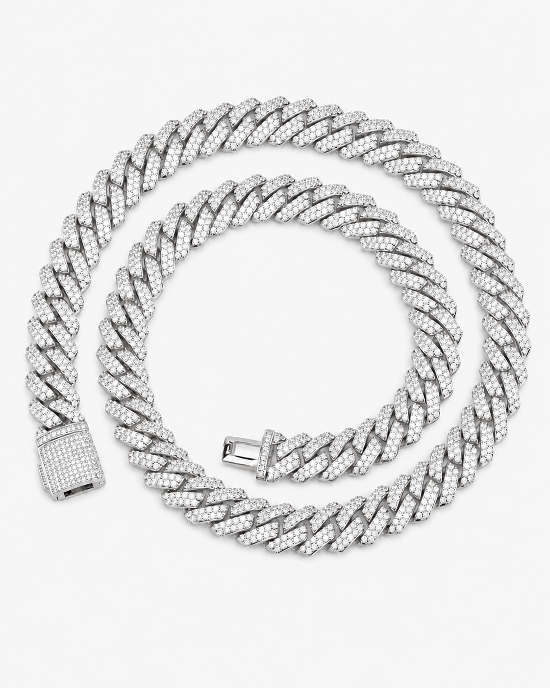 CUBAN ICE LUXURY NECKLACE - SILVER (14MM)