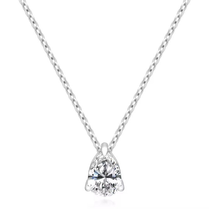 PEAR DIAMOND NECKLACE MOISSANITE S925 - SILVER