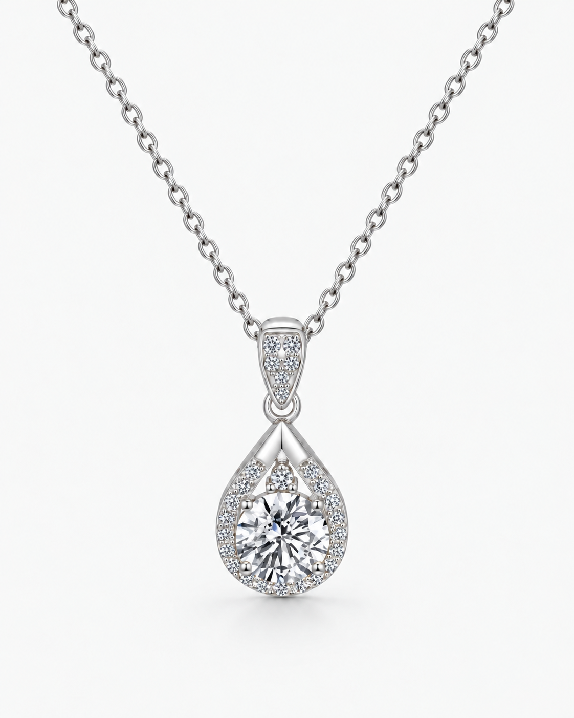 DROP DIAMOND NECKLACE MOISSANITE S925 - SILVER