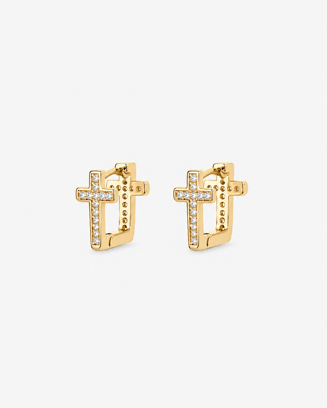 EARRINGS CROSS - GOLD