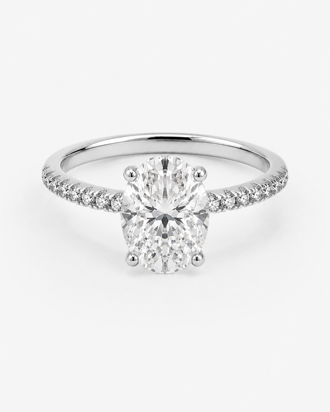 DIAMOND RING OVAL MOISSANITE S925 - SILVER