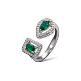 DIAMOND RING - SILVER/GREEN