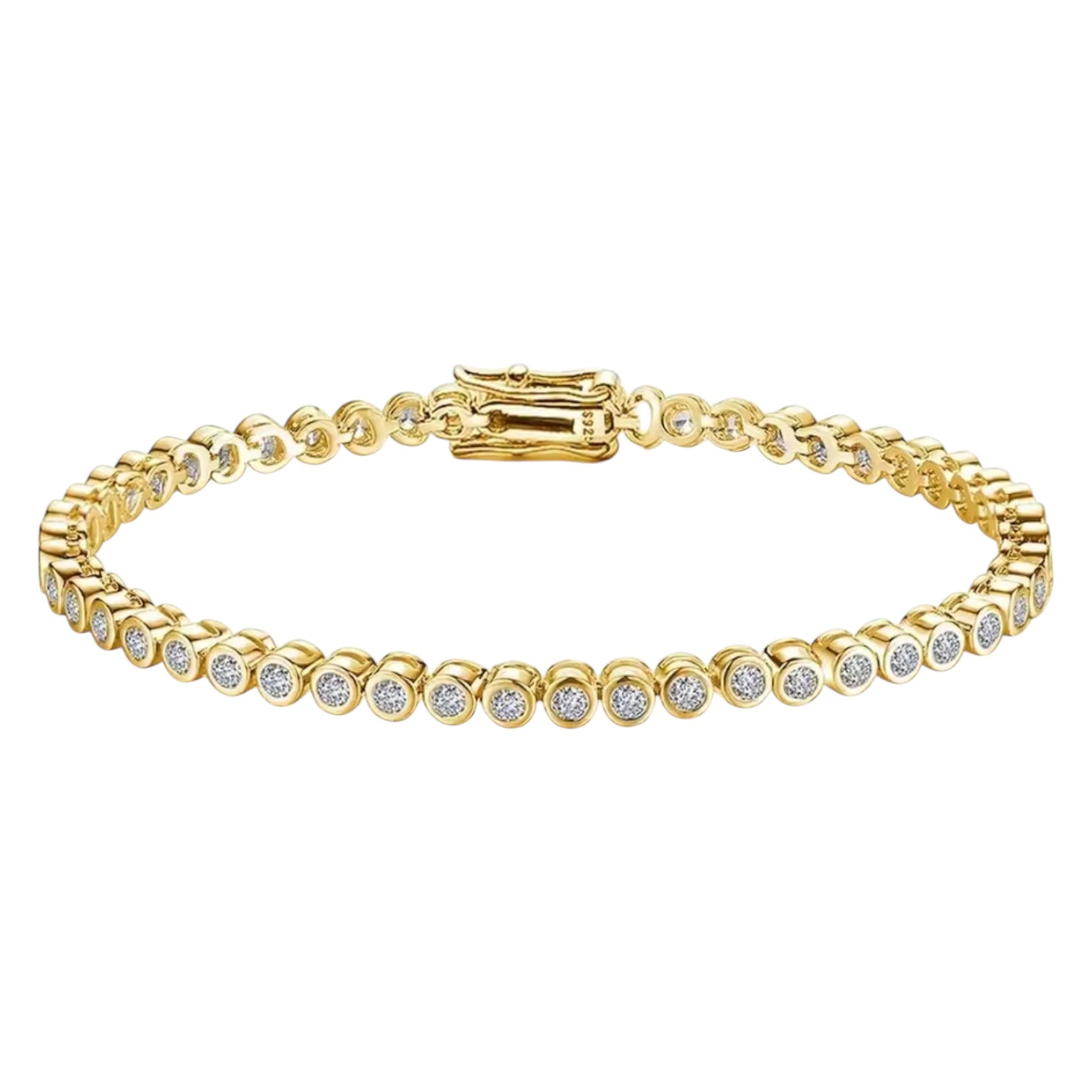 TENNIS PERLA BRACELET MOISSANITE S925 - GOLD