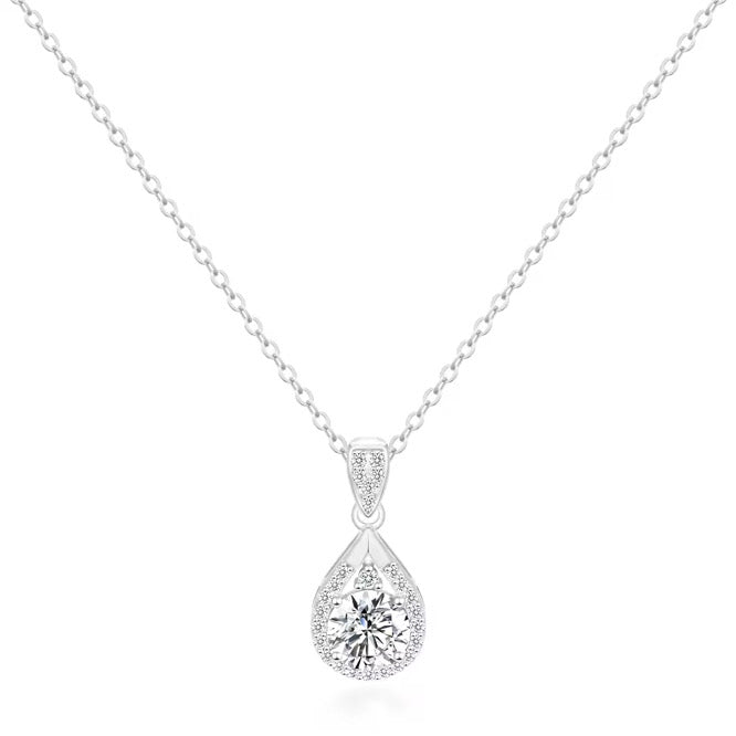 DROP DIAMOND NECKLACE MOISSANITE S925 - SILVER