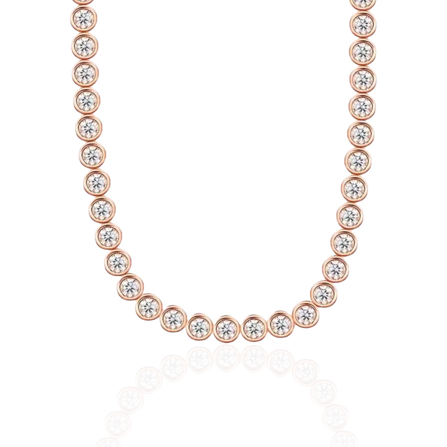 TENNIS PERLA NECKLACE MOISSANITE S925 - ROSE GOLD