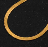 HERRINGBONE NECKLACE - GOLD (4MM)