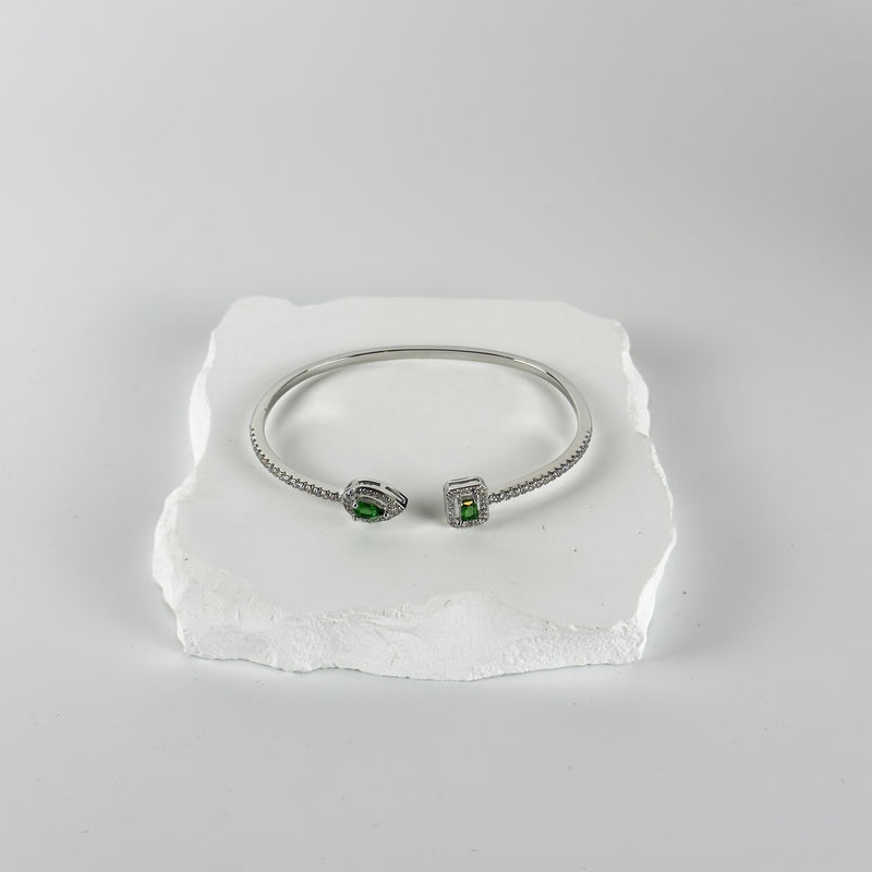 DIAMOND BRACELET - SILVER/GREEN