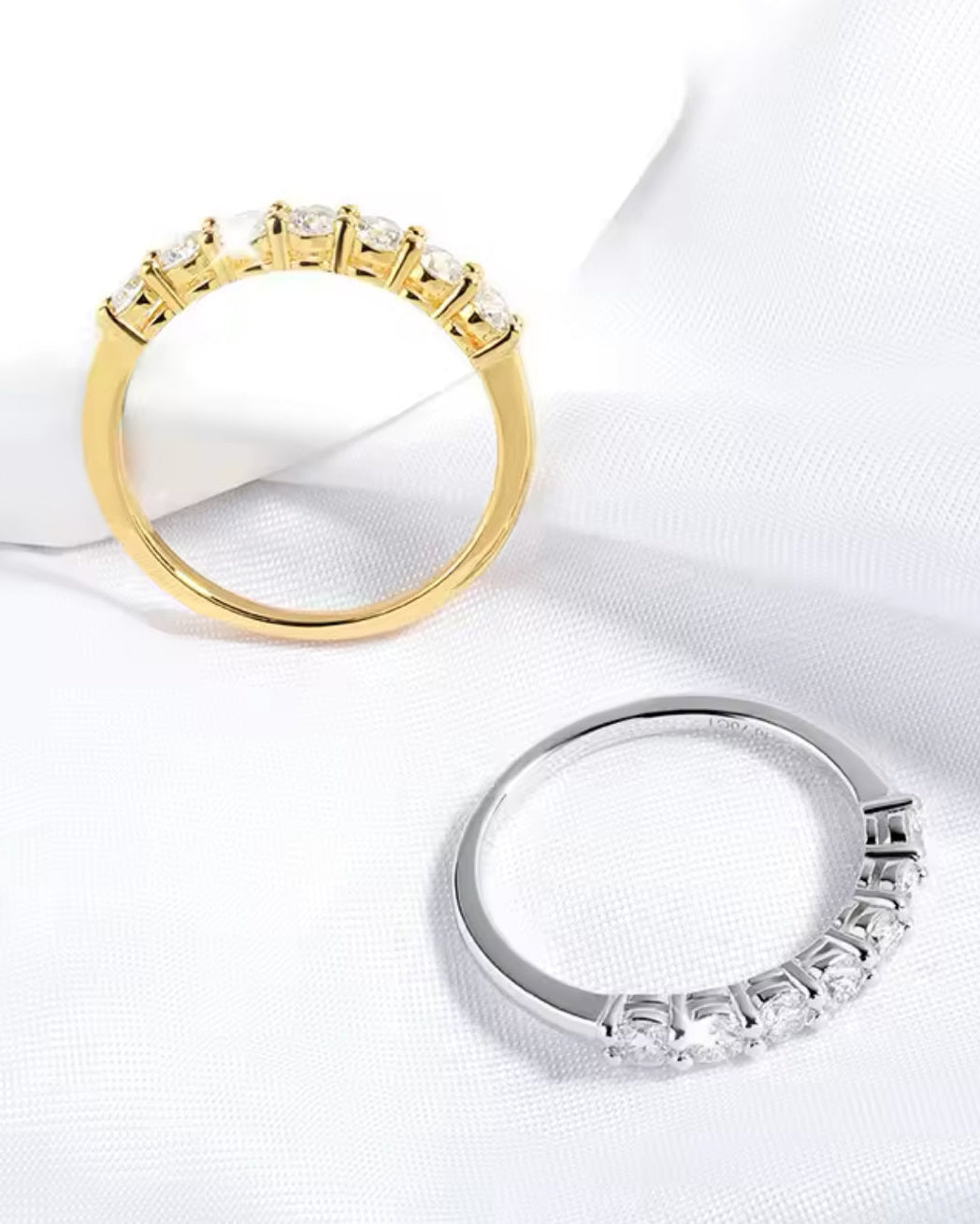 RING WITH MOISSANITE DIAMONDS S925 - GOLD