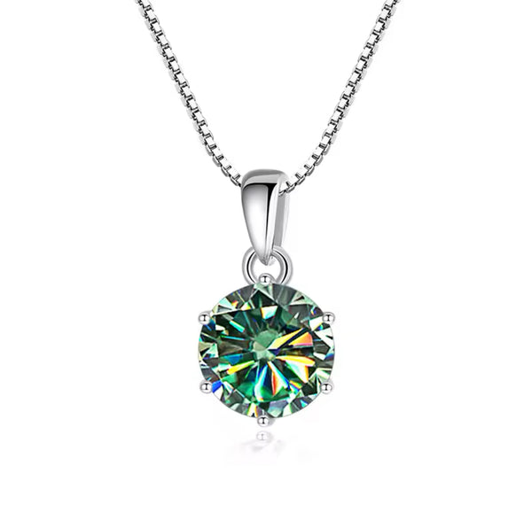 DIAMOND NECKLACE GREEN MOISSANITE S925 - SILVER